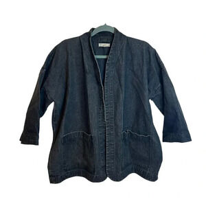 Micaela Greg Black Denim Overcoat